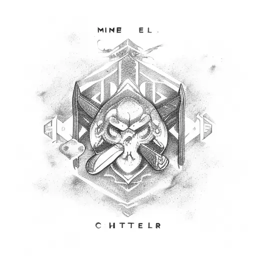 Hammer and sledgehammer representing the symbol of Chi mine tattoo design idea