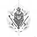 Hammer and sledgehammer mine tattoo design idea