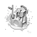 Hammer and sledgehammer mine tattoo design idea