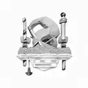 Hammer and sledgehammer mine tattoo design idea