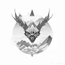 mountain with mine eng tattoo design idea