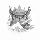 mountain with mine eng tattoo design idea