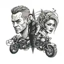 matching tattoo with my brother sister bond we both love walking, festivals, fast and furious movies tattoo design idea