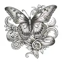 small walking shoe, fast and furious and tomorrowland butterfly tattoo design idea
