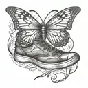 small walking shoe, fast and furious and tomorrowland butterfly tattoo design idea