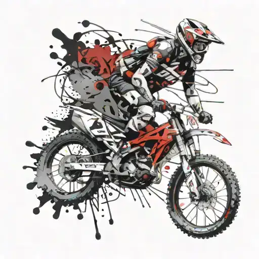 mtb biker jumping tattoo design idea