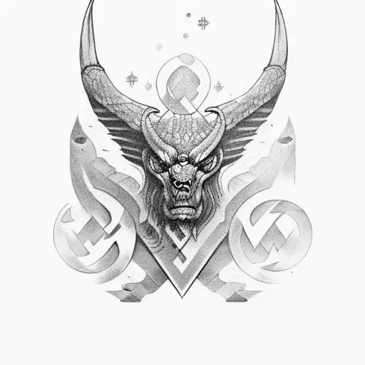 Runic symbols tattoo design idea