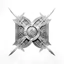 Runic symbols viking shoulder armor tattoo design idea