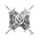 Runic symbols viking shoulder armor tattoo design idea