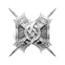 Runic symbols viking shoulder armor tattoo design idea