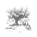 Intricate branches forming a sleeve design with a hidden willow tree tattoo design idea