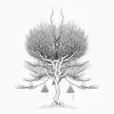 Intricate branches forming a sleeve design with a hidden willow tree tattoo design idea