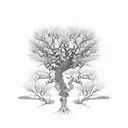 Intricate branches forming a sleeve design with a hidden willow tree tattoo design idea