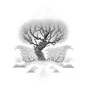 Intricate branches forming a sleeve design with a hidden willow tree tattoo design idea