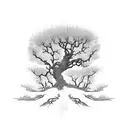 Intricate branches forming a sleeve design with a hidden willow tree tattoo design idea