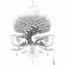 Intricate branches forming a sleeve design with a hidden willow tree tattoo design idea