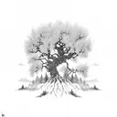 Intricate branches forming a sleeve design with a hidden willow tree tattoo design idea