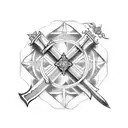 cross with a sword tattoo design idea