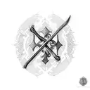 cross with a sword tattoo design idea