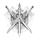 cross with a sword tattoo design idea