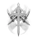 cross with a sword tattoo design idea