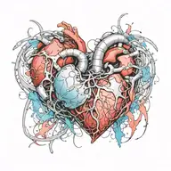 Bionic Heart Skin being ripped to expose it tattoo design idea