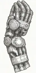 Bionic Arm With Screen being peeled back  tattoo design idea