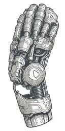 Bionic Arm With Screen being peeled back  tattoo design idea