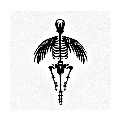 bird skeleton from front tattoo design idea