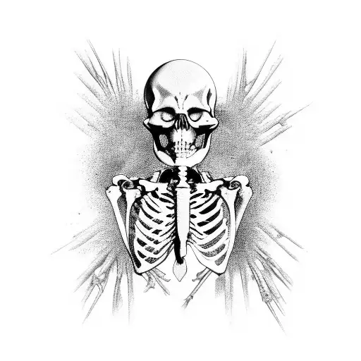 birds skeleton from front tattoo design idea