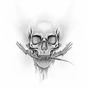 birds skeleton from front tattoo design idea