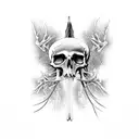 birds skeleton from front tattoo design idea