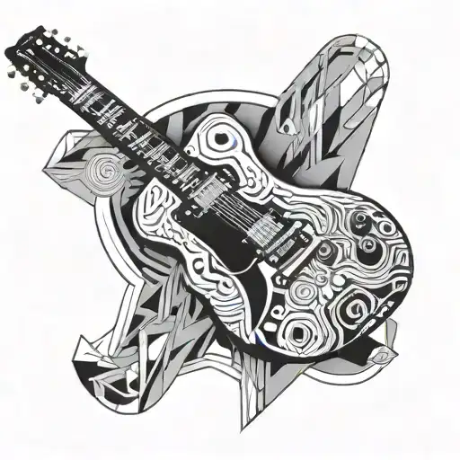 guitar les paul guitar tattoo design idea