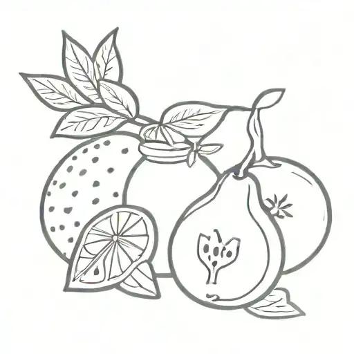 minimal fruit, summer vibes, aesthetic, y2k, might color it  tattoo design idea