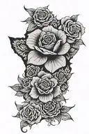 map of Mexico and rose mandala tattoo design idea