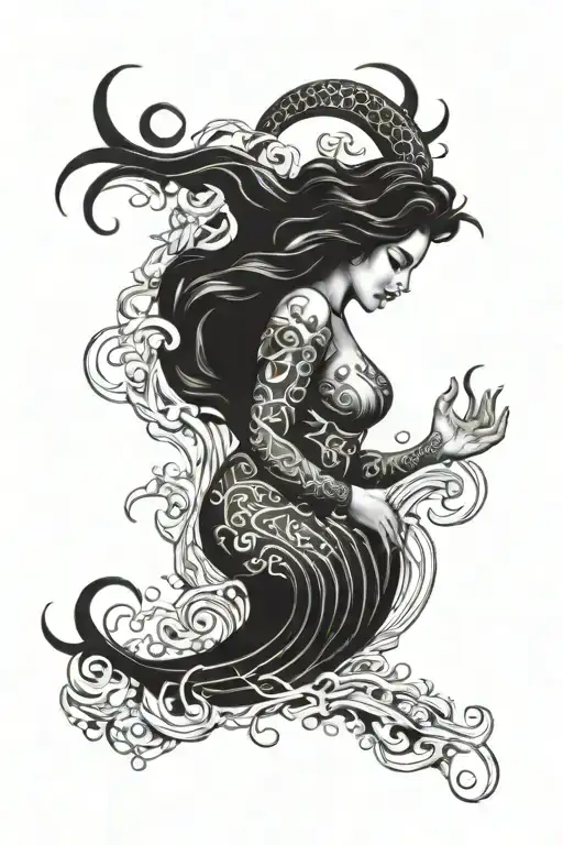 siren tattoo design idea