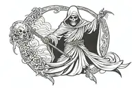 grim reaper taking your soul leaving the body tattoo design idea