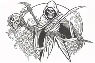 grim reaper taking your soul leaving the body tattoo design idea