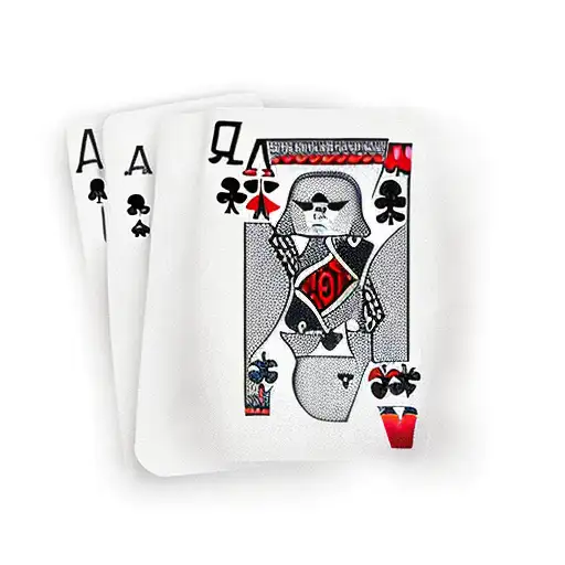 Simple poker cards - a 7 of spades black overlapping a 2 of diamond red  tattoo design idea