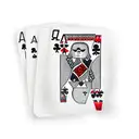 Simple poker cards - a 7 of spades black overlapping a 2 of diamond red  tattoo design idea