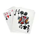 Simple poker cards - a 7 of spades black overlapping a 2 of diamond red  tattoo design idea