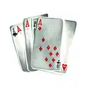 Simple poker cards - a 7 of spades black overlapping a 2 of diamond red  tattoo design idea