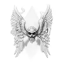 greek god with angle wings tattoo design idea