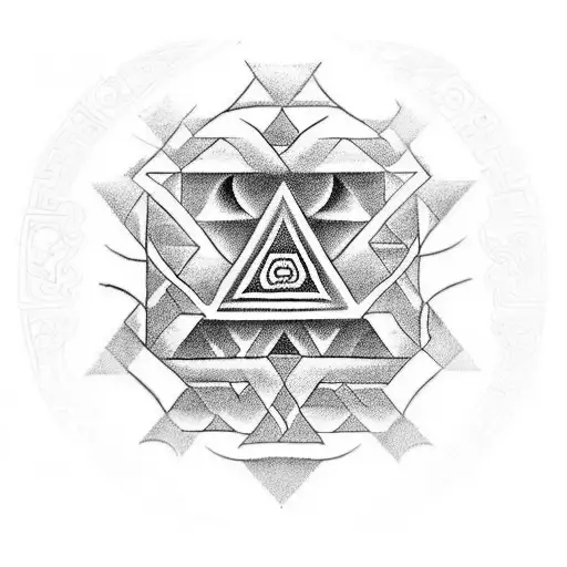 A tattoo which integrates elements of sacred geometry, pre-Columbian art and the Mayan god Itzamna. must be a thi tattoo design idea