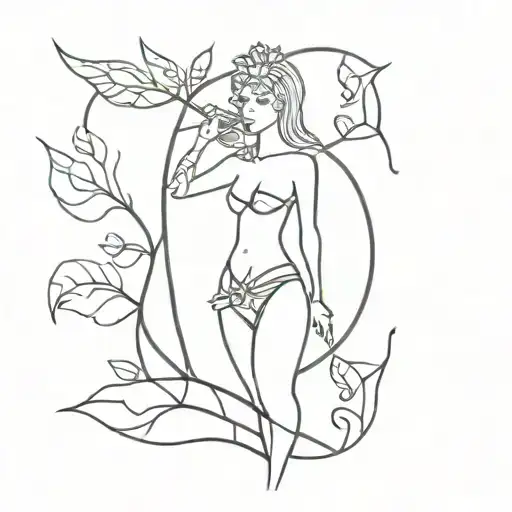 lambda feminine nordic warrior nature pagan tattoo design idea