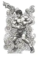 rocky balboa fight tattoo design idea