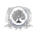 Yin and Yang and tree of life  tattoo design idea