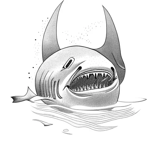 funny sentence with man sleeping in a shark pool tattoo design idea