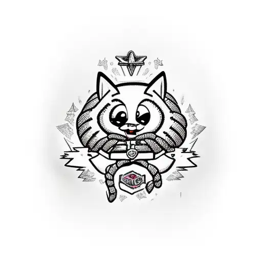 Brave dog in cartoon network scared of powerpuff girls tattoo design idea