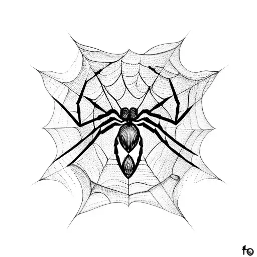 Heart shaped spider web  tattoo design idea